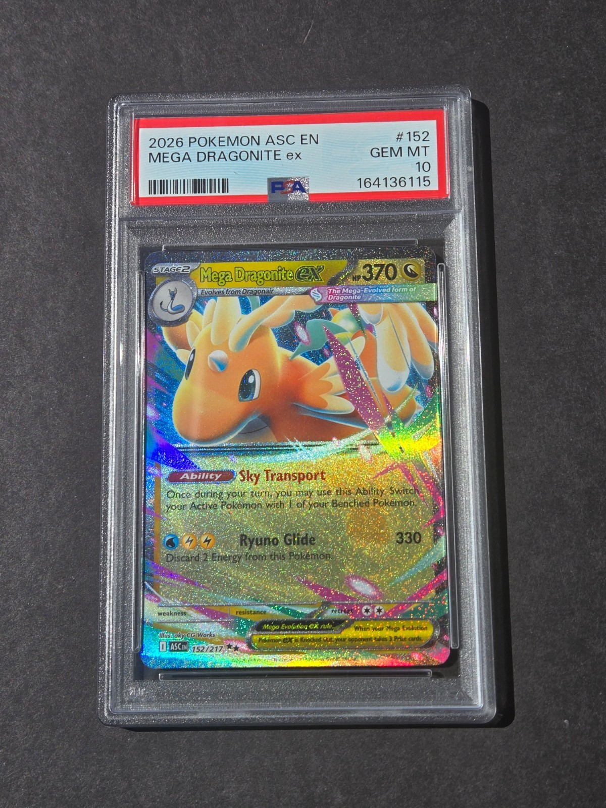 PSA 10 MEGA DRAGONITE EX 152/217 - ME: ASCENDED HEROES EN RARE HOLO - GEM MINT