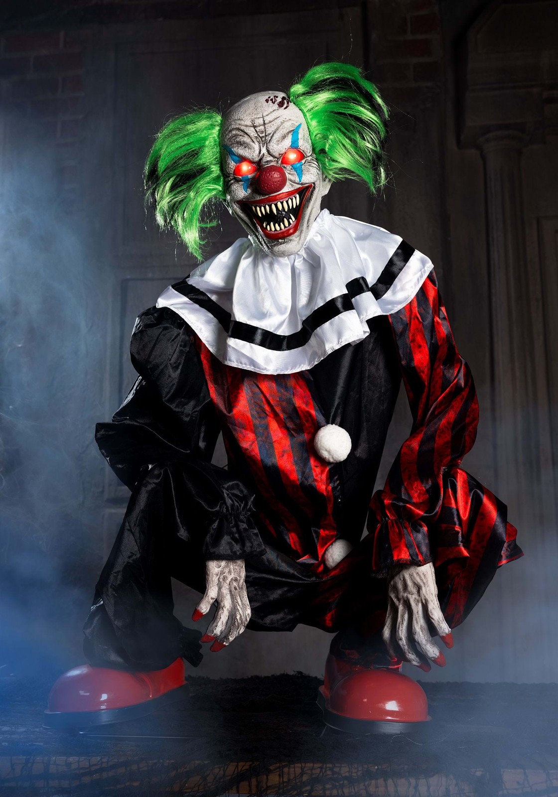 Crouching Clown Red Animatronic