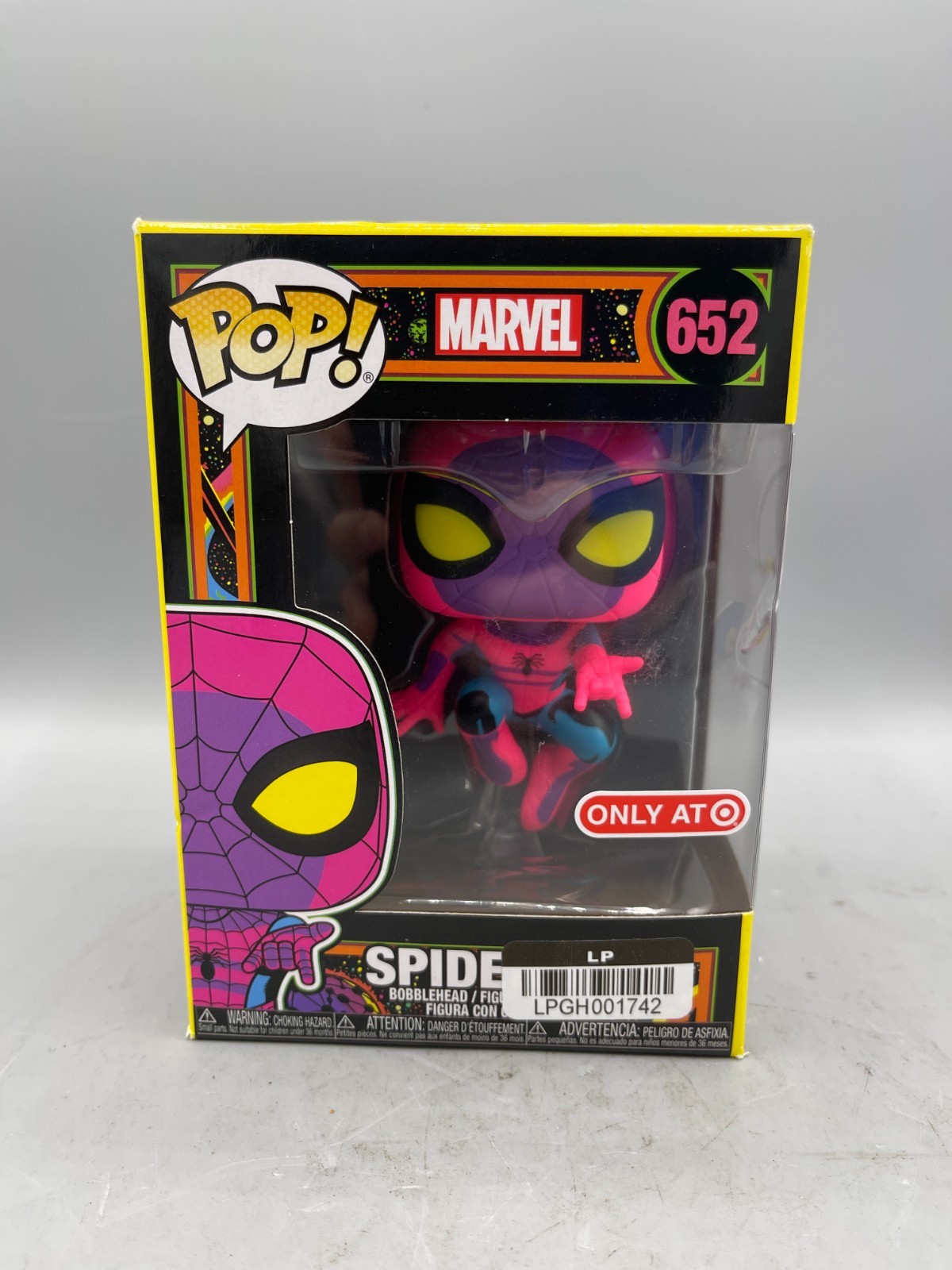 Funko Pop 652 Spider-Man: Marvel ~ Target Exclusive ~ Black Light