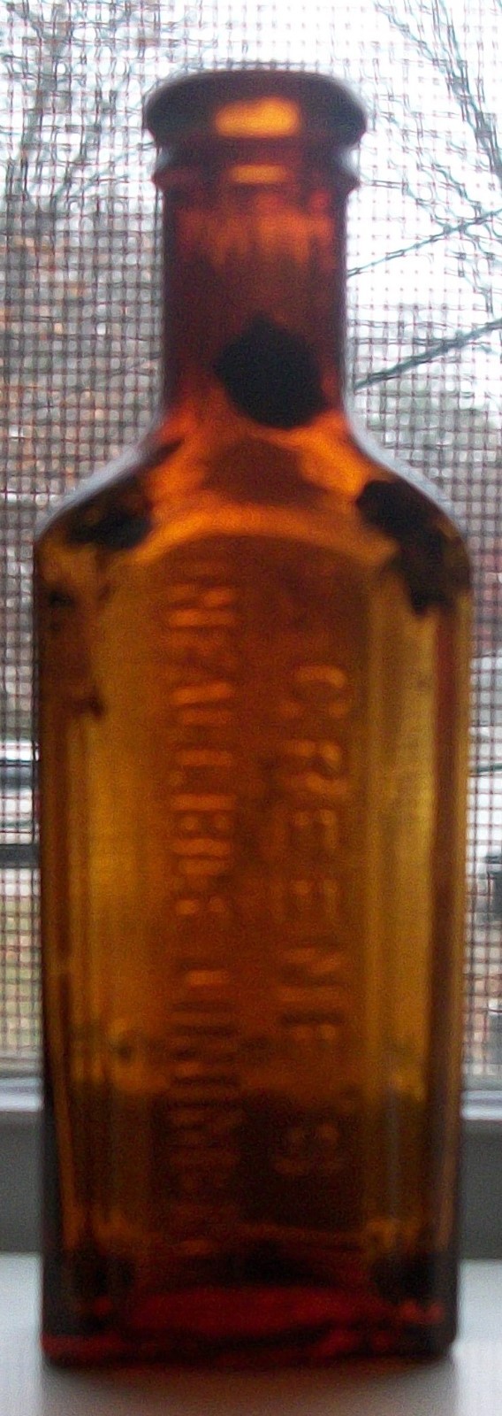 GREENE\'S INFALLIBLE LINIMENT AMBER VETERINARIAN SAMPLE MEDICINE 1890S