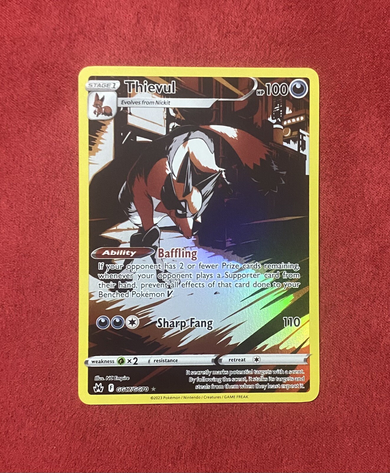 Pokémon - Thievul - GG17/GG70 - Crown Zenith - Pack Fresh - Mint