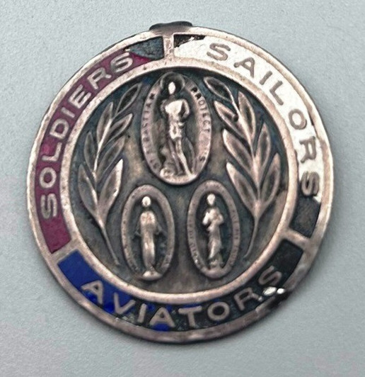 WWII Sterling Catholic St. Sebastian Soldiers Sailors Aviators Protection Medal