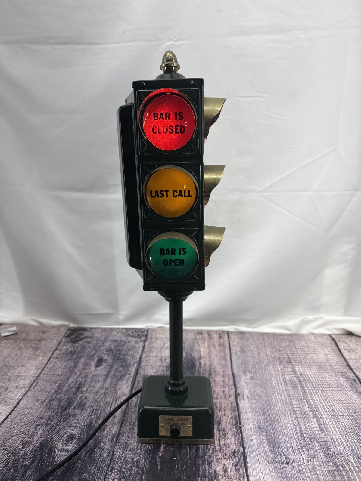 Vintage 1960s B&B Bar Open/Last Call/Closed Traffic Light Signal Lamp Made Japan