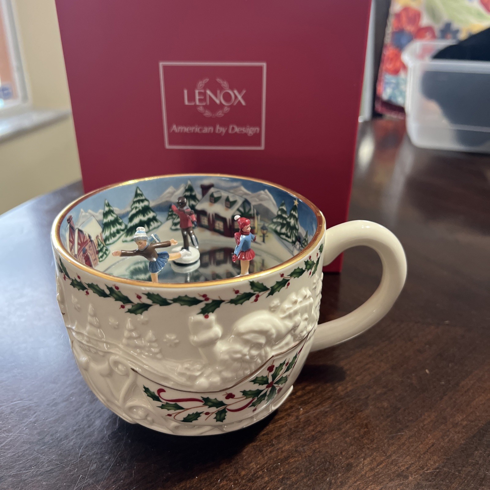Lenox American Design Big Christmas Cup Toyo Music Box Ice Jingle Bells  - NEW