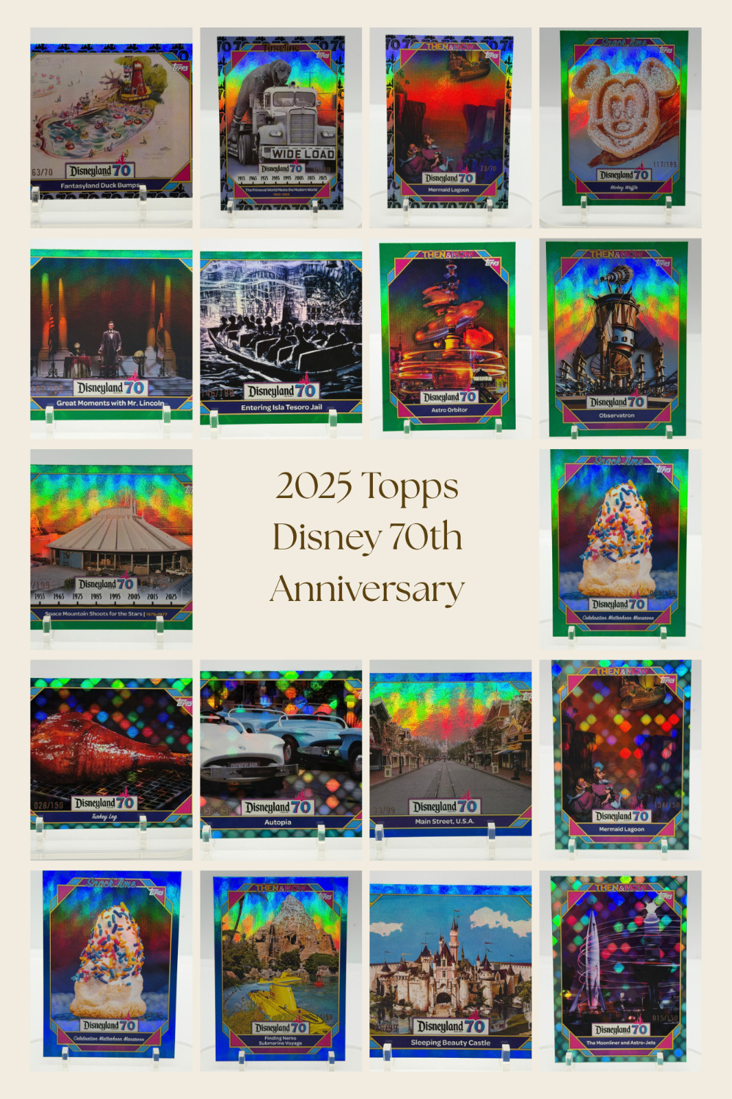 2025 Topps Disney 70th Anniversary NUMBERED LOT -- 20 Cards /75 /99 /150 /199