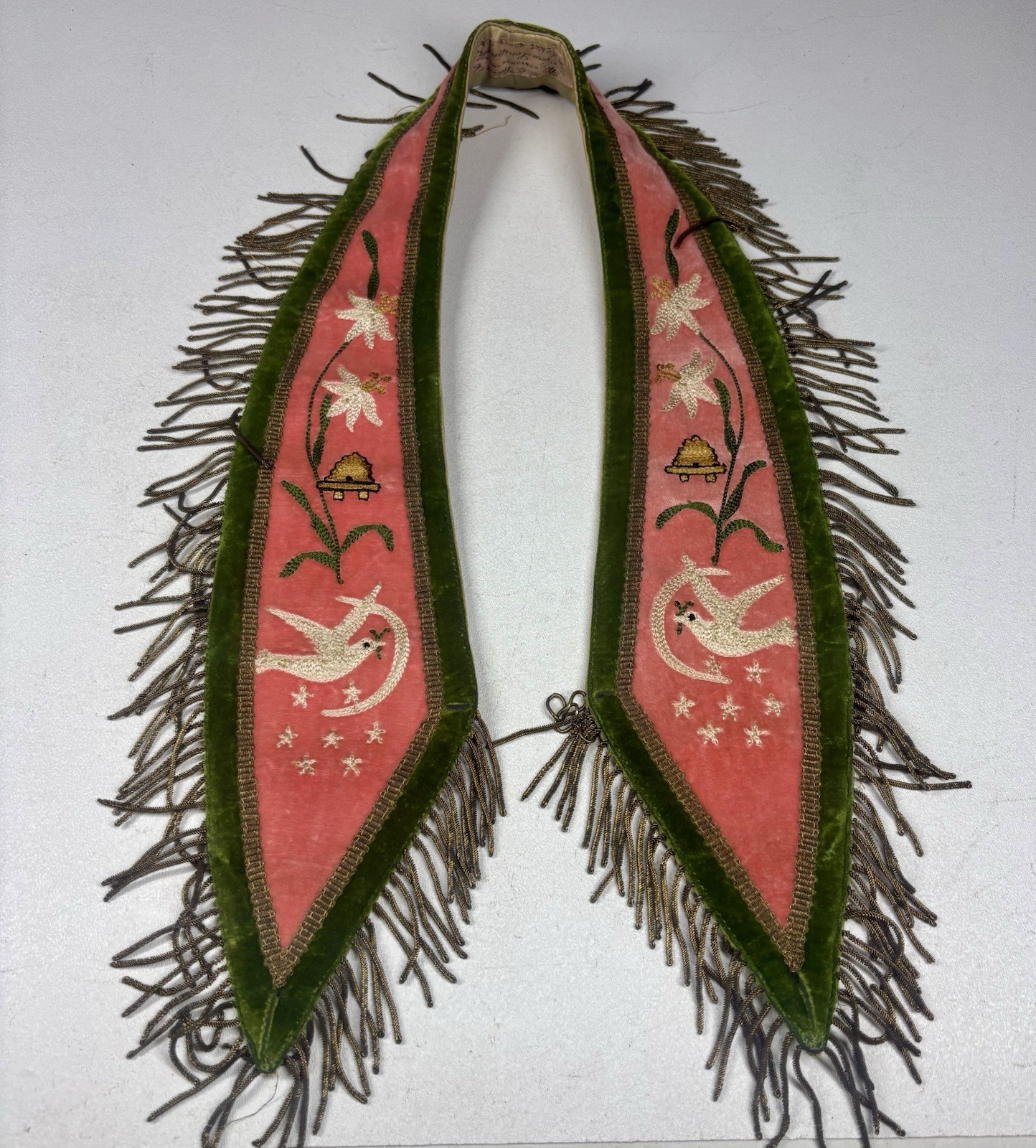 Antique c1910s C.E. Ward Rebekah IOOF Past Noble Grand Collar Masomic Sash