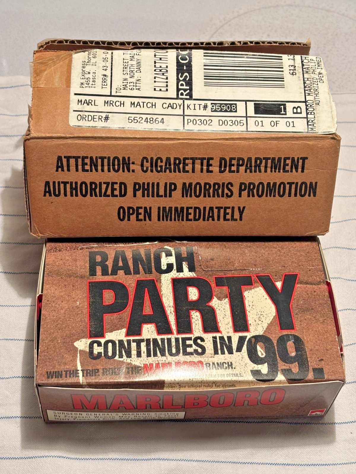 Vintage 50 Pack Marlboro Ranch Party Flip Top Match Books Original Shipping Box