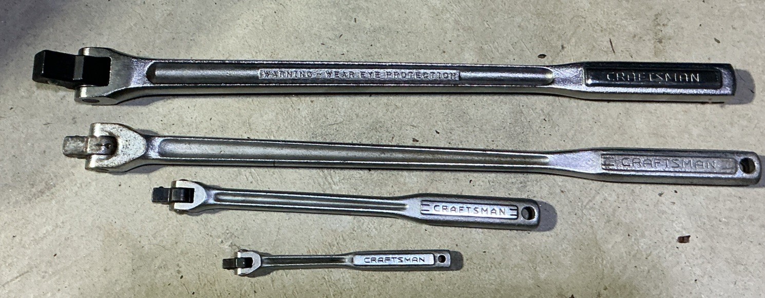Craftsman USA Vintage Breaker Bar Lot 3/4”, 1/2”, 3/8” & 1/4”
