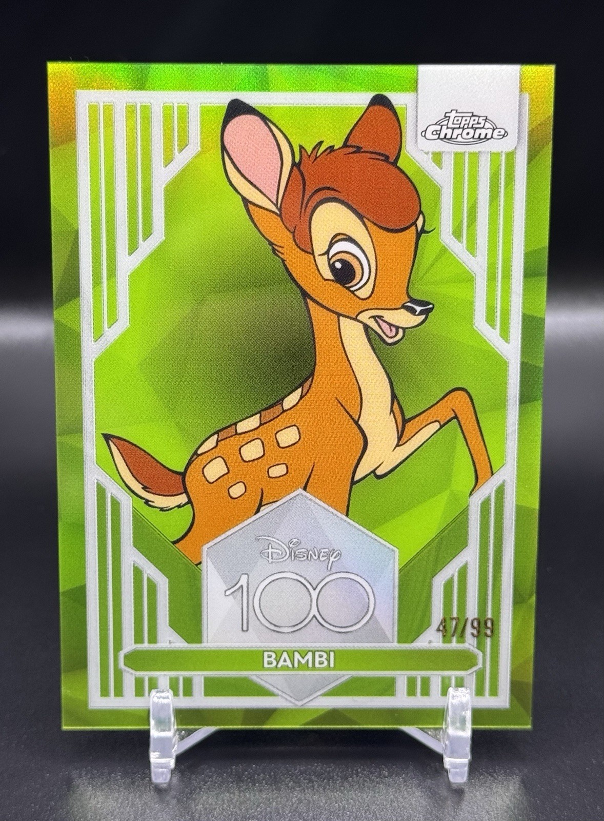 2023 Topps Chrome Disney 100 BAMBI Green Refractor #/99
