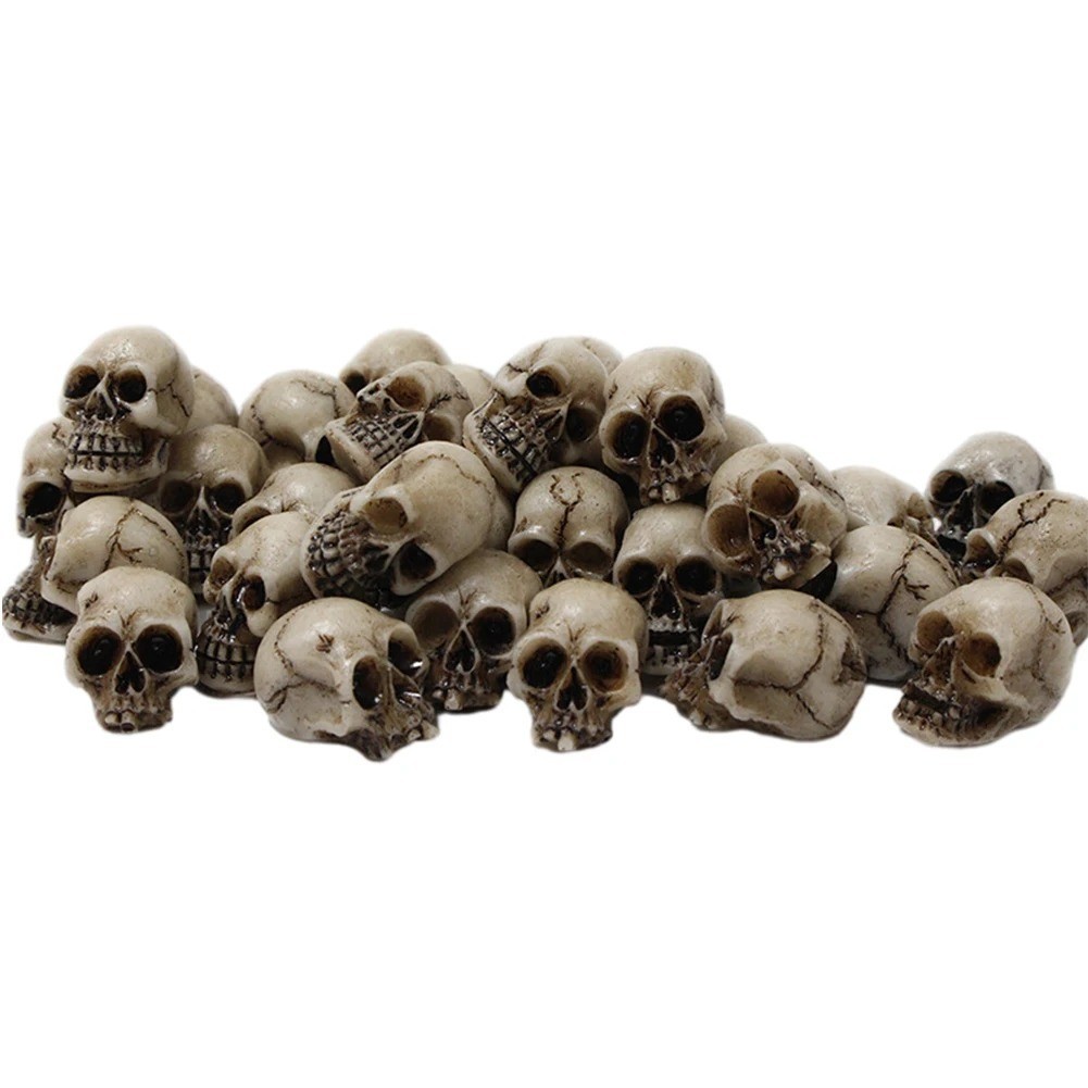 20Pcs Mini Skull Figure Collectable Halloween Miniature Skulls Heads