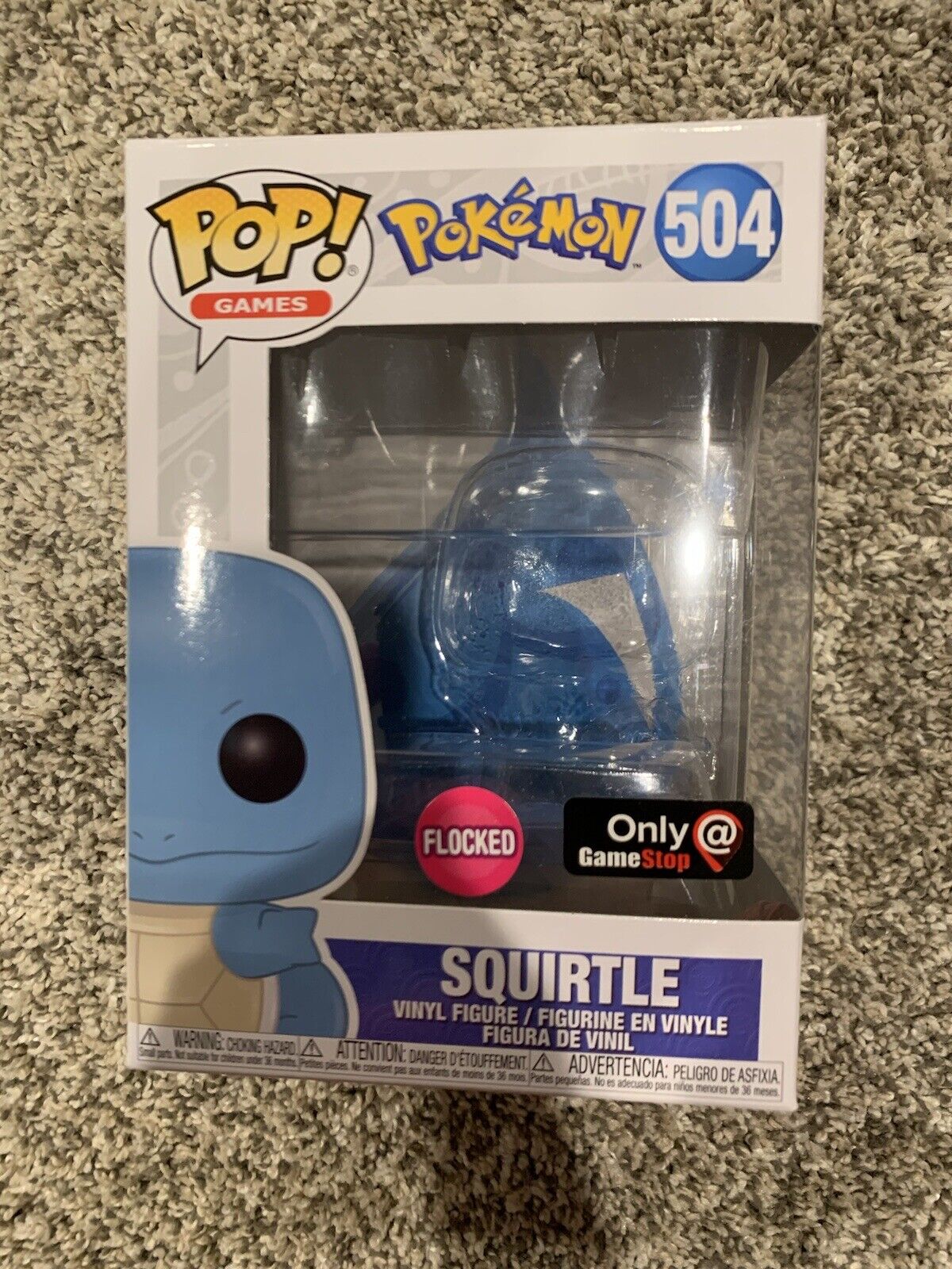 Funko POP Games “Pokémon” Squirtle #504 (GameStop) [Flocked] BOX & INSERT ONLY
