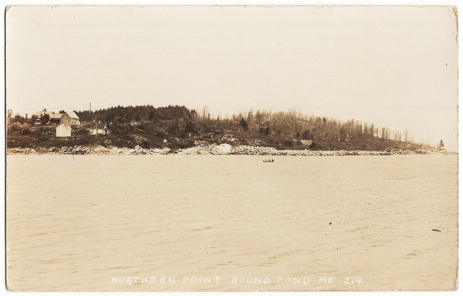 real photo Round Pond ME - Northern Point antique postcard RPPC
