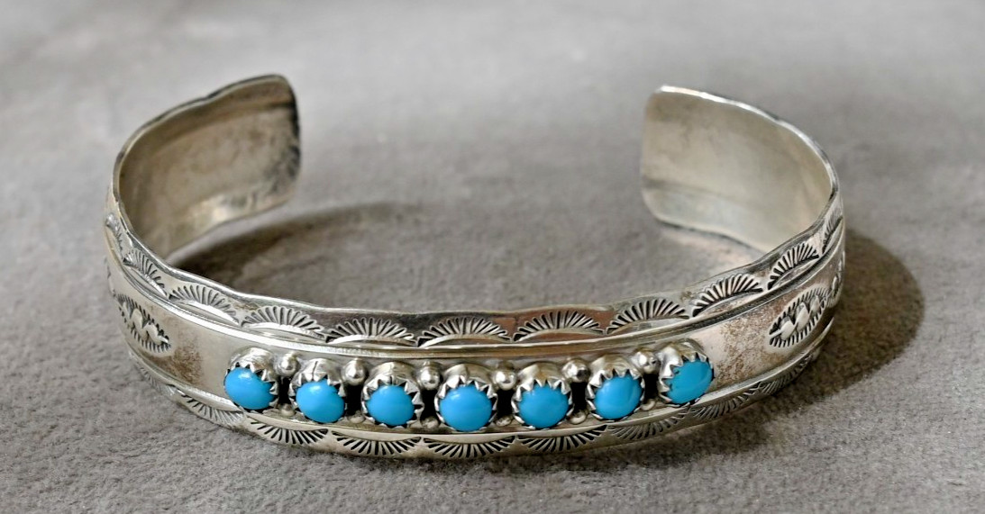 NEW NATIVE AMERICAN JEWELRY STERLING SILVER BRACELET 6 5/8\