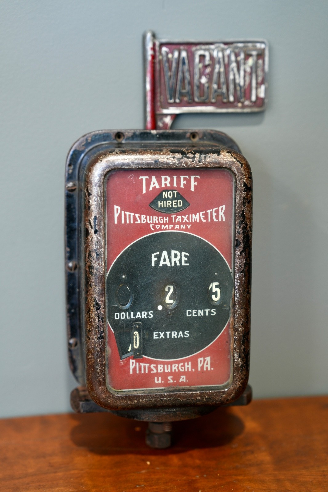Vintage Pittsburgh Taximeter Taxi Cab Car Fare Cast Iron Meter 1940s Antique