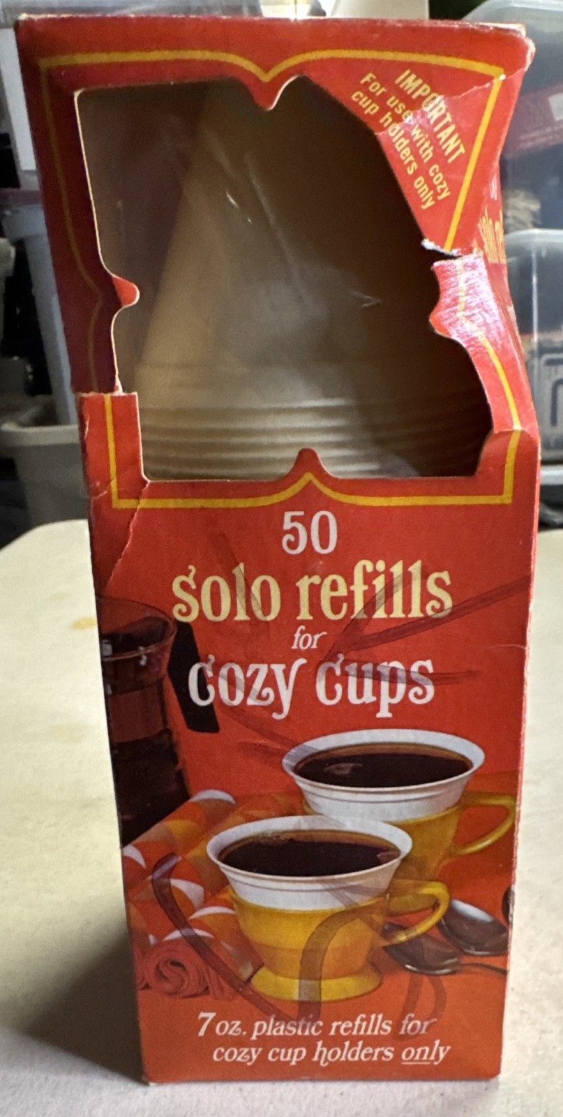 Vintage SOLO Cozy Cups Holder 50 Refills Retro American Made