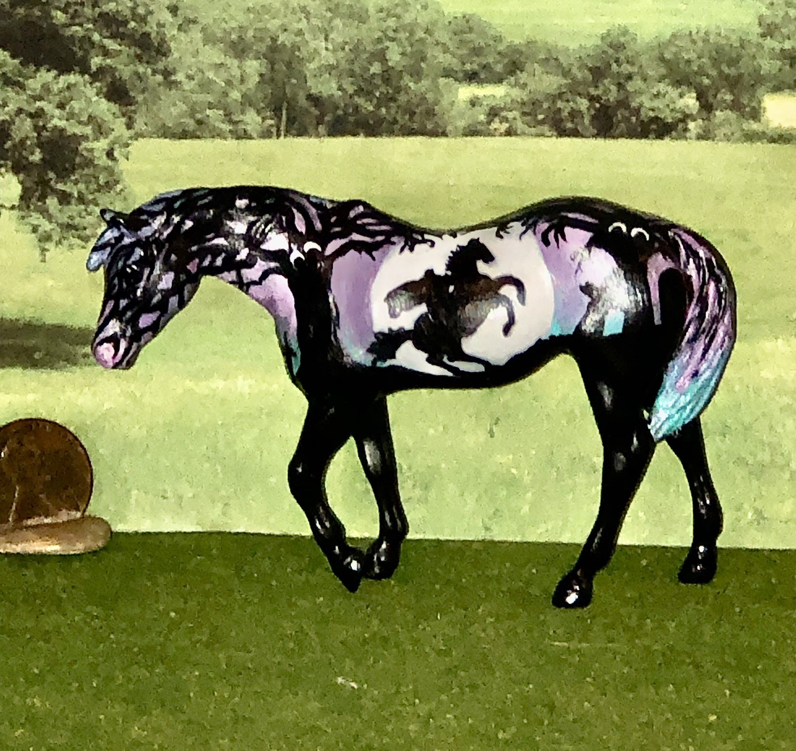 OOAK Breyer cm Custom Stablemate Halloween Horse Indian Pony* HeadlessHorseman *