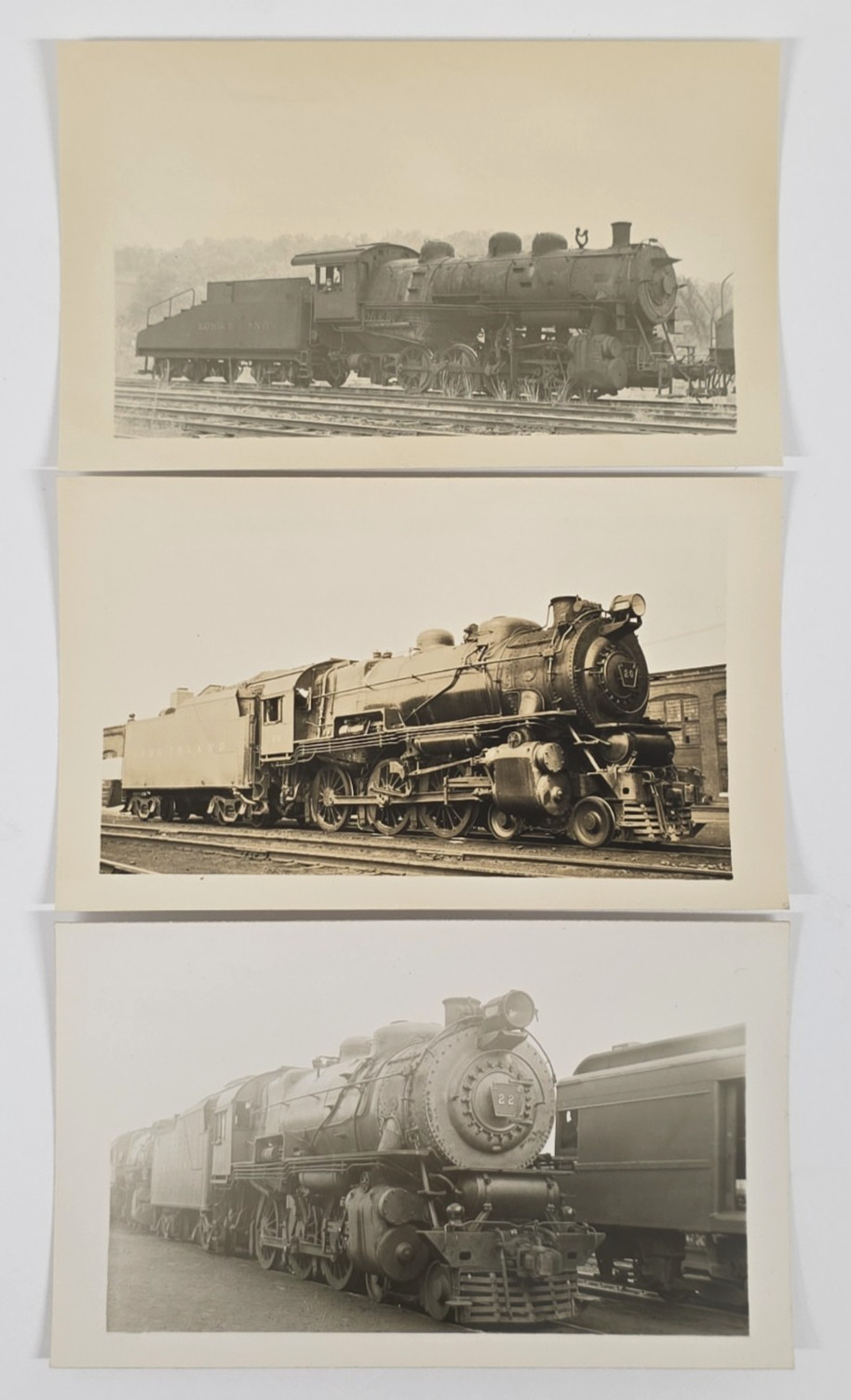 C. 1940s Long Island Railroad Locomotive Photo Snapshot Lot Of 3
