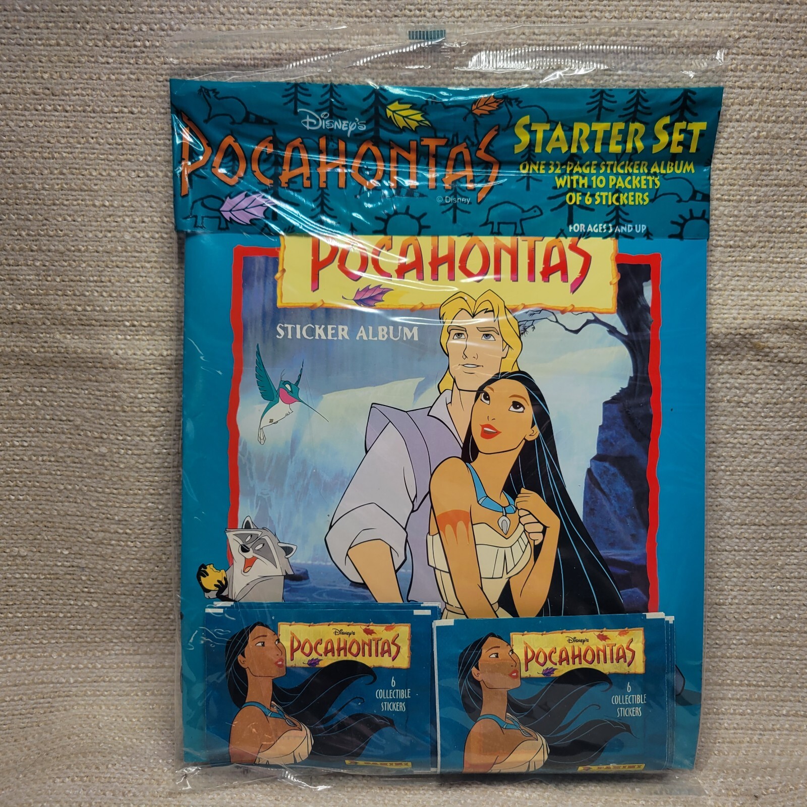 New 1995 Disney  Pocahontas Panini Sticker Album w/10packs 230877G