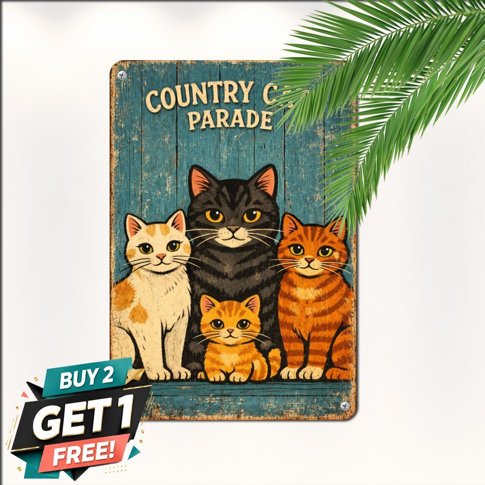 vintage cat illustration four cats group portrait distressed