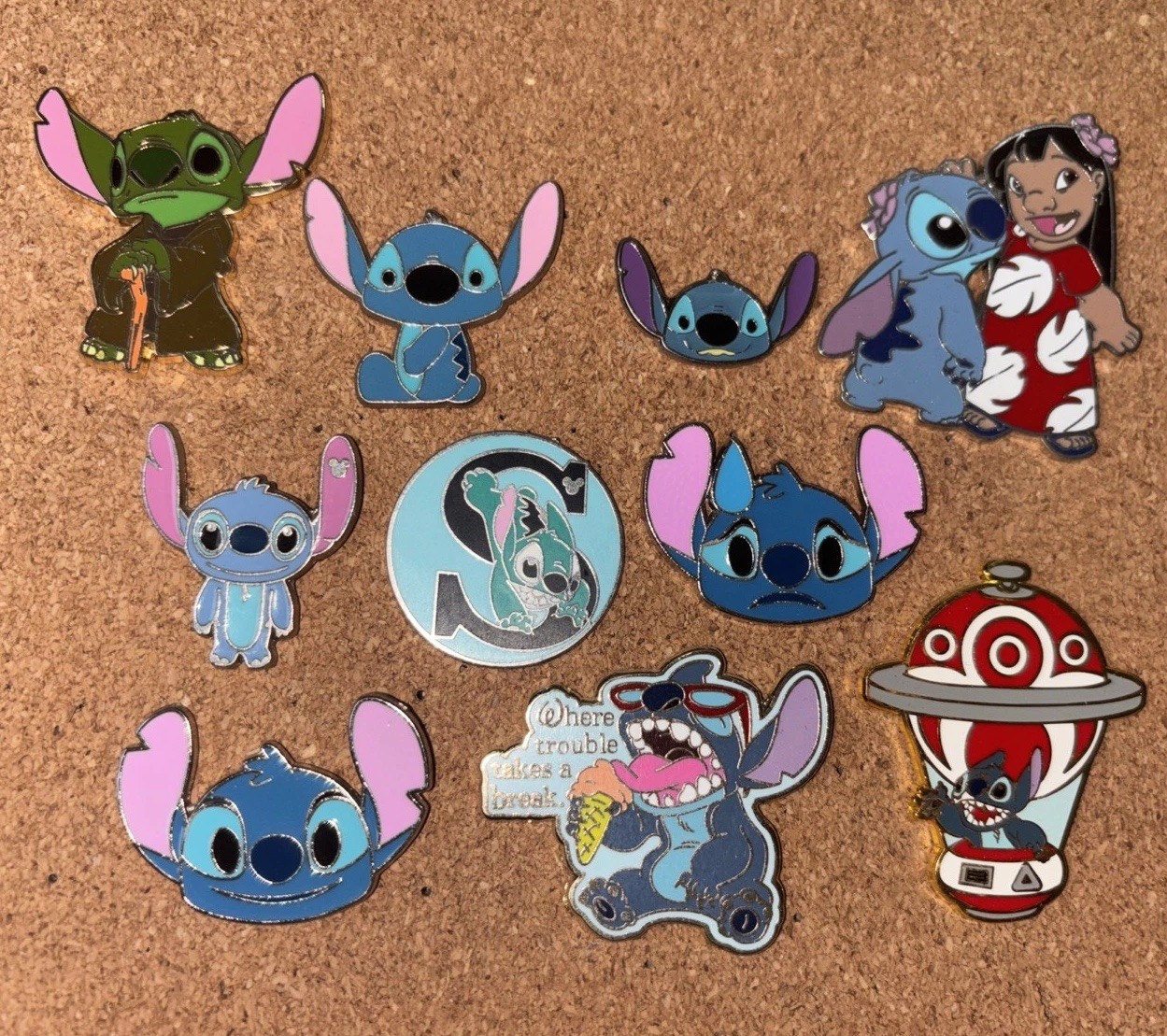 Disney Trading pins lot set 10 Lilo and Stitch Yoda Hot Air Balloon rare Pin Disney Trading pins lot set 10 Lilo and Stitch Yoda Hot Air Balloon rare Pin