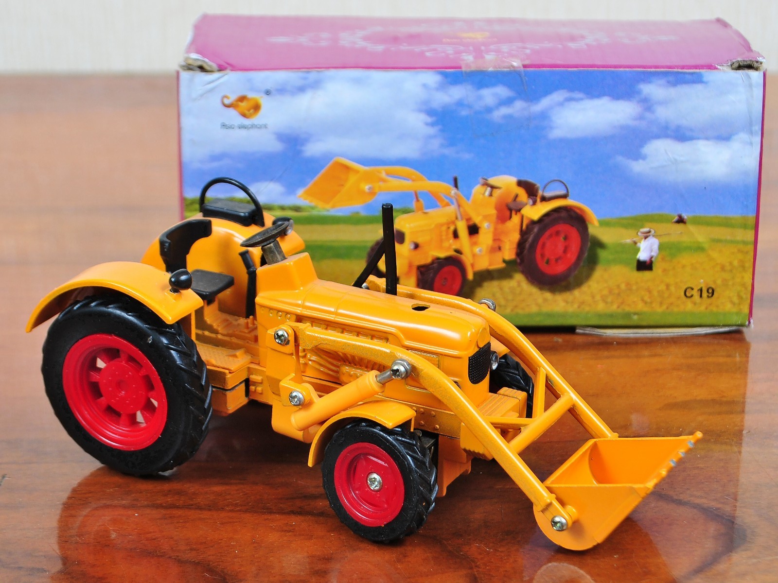 Collectible fully working table Gas Lighter in box in the shape of  Tractor