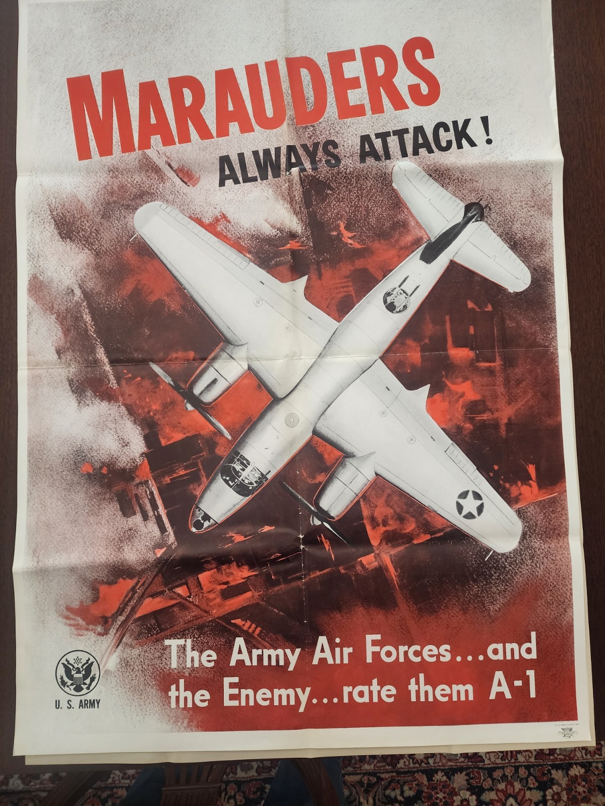 Rare Ww2 Marauder Bomber Poster Rare Ww2 Marauder Bomber Poster