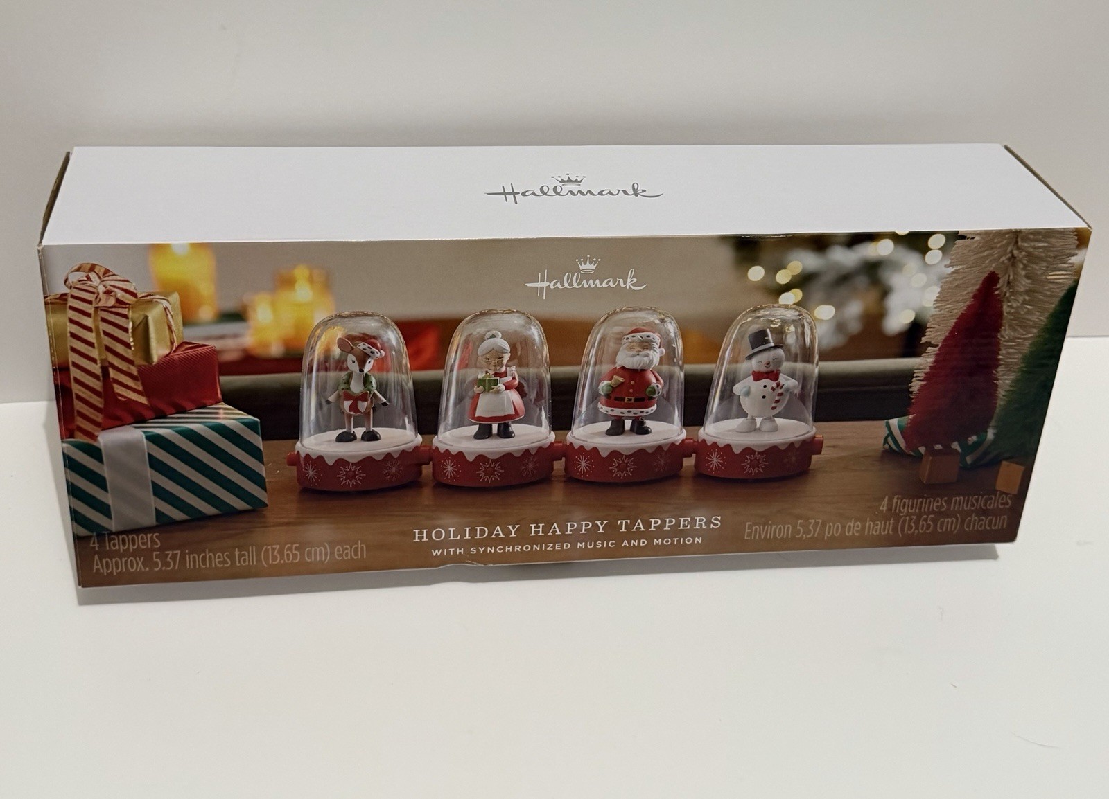 2024 HALLMARK Happy Tappers Set of 4 Santa, Mrs. Claus, Reindeer Snowman, NIB