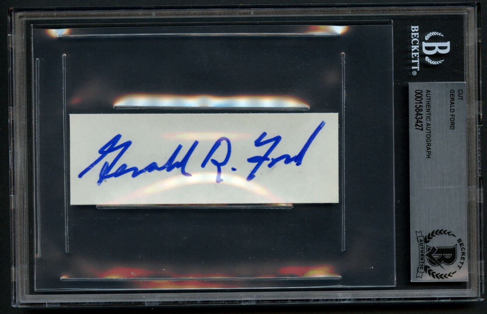 Gerald Ford signed autograph 1x4 cut 38th President of the United States BAS