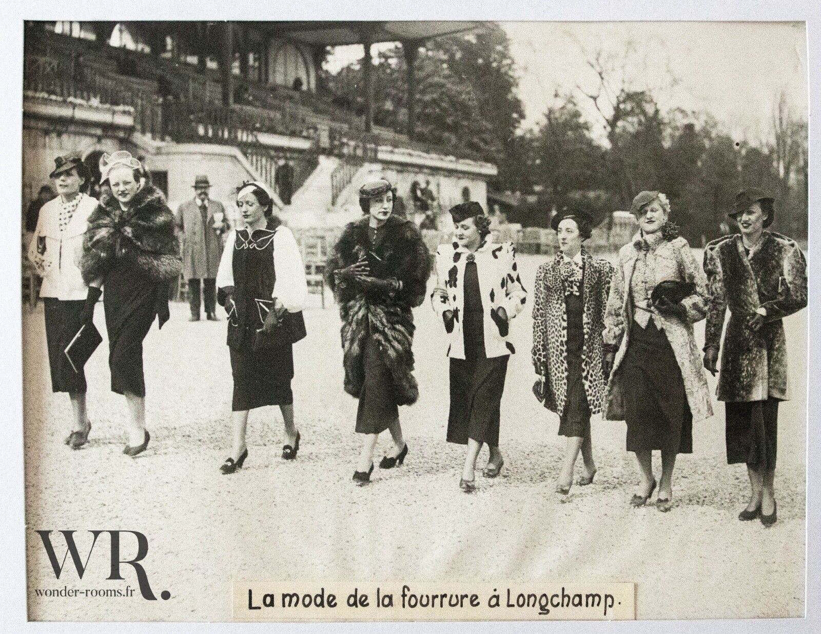 MODES PARISIENNES 1936 - Haute Couture - Longchamp - Photography 30x40cm