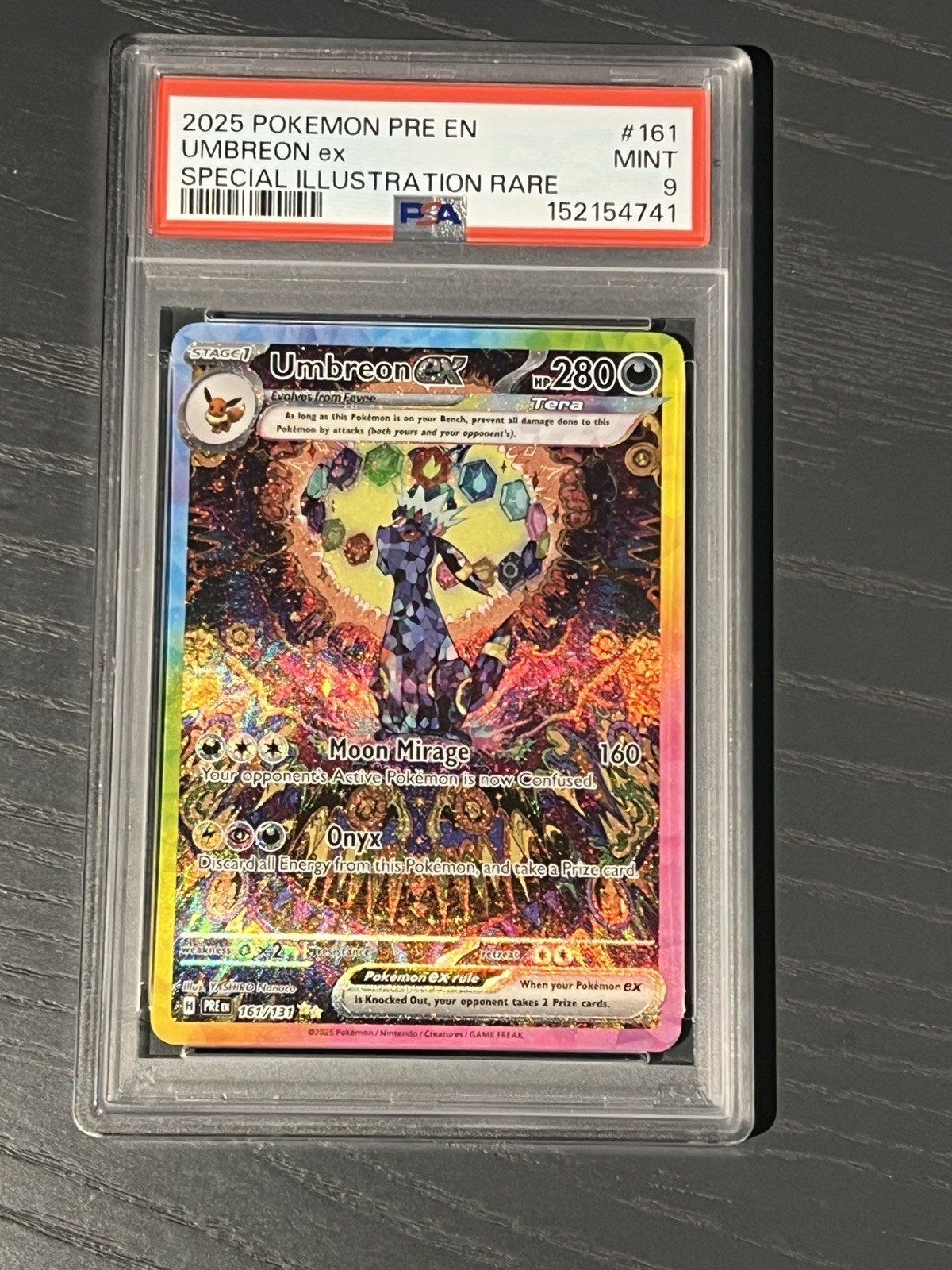 Pokémon TCG 2025 Prismatic Evolutions Umbreon SIR PSA 9 161/131 Pokémon TCG 2025 Prismatic Evolutions Umbreon SIR PSA 9 161/131