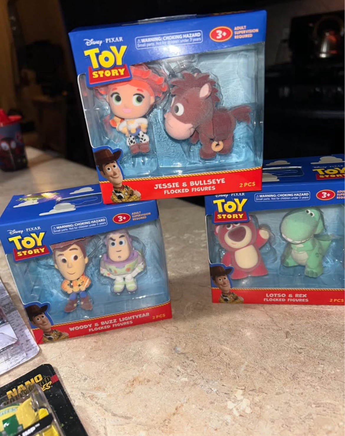 Disney Pixar Toy Story Flocked Figures 3 2-packs for complete set Brand new.