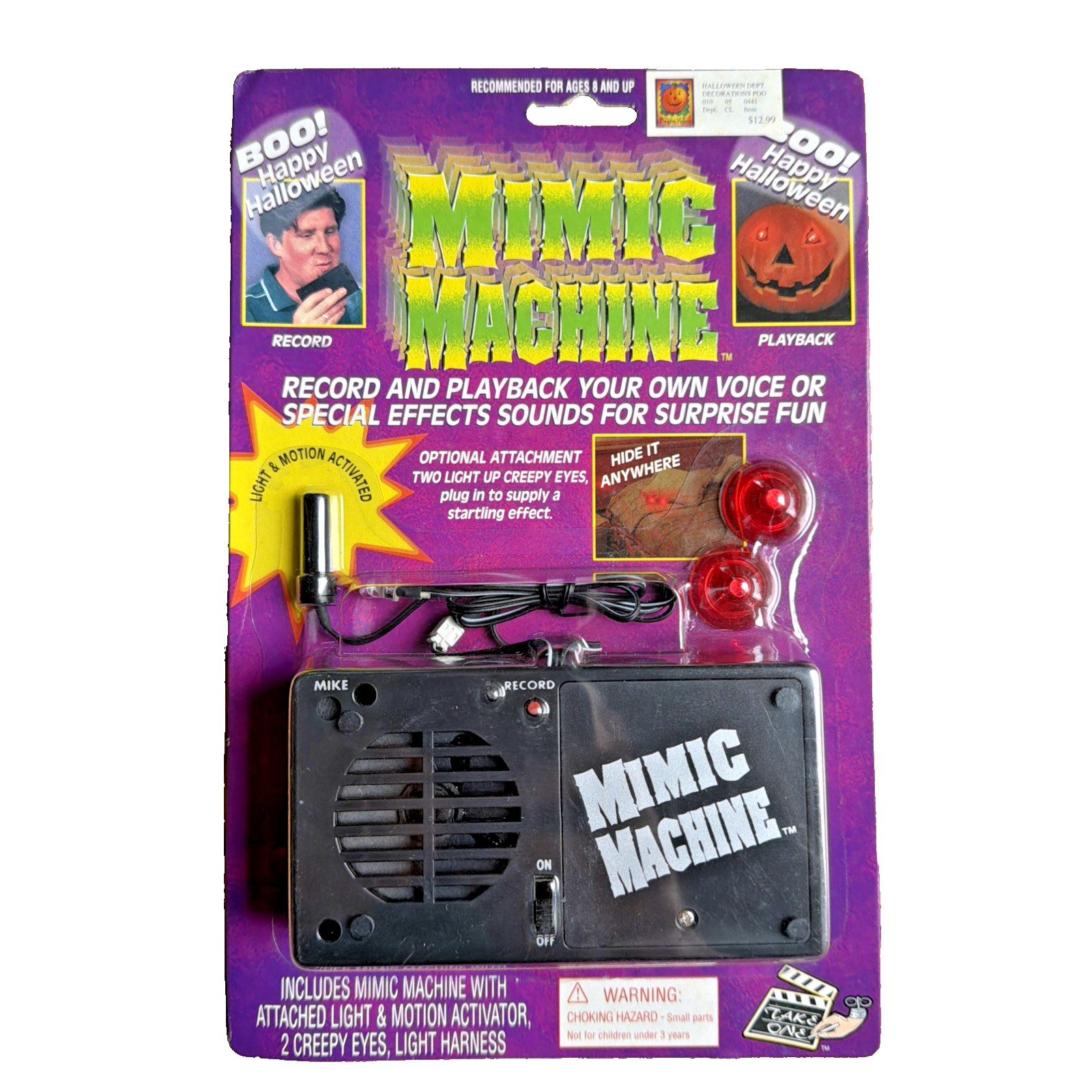 Vintage 1999 Mimic Machine Halloween Motion Activated Sound Prop NOS