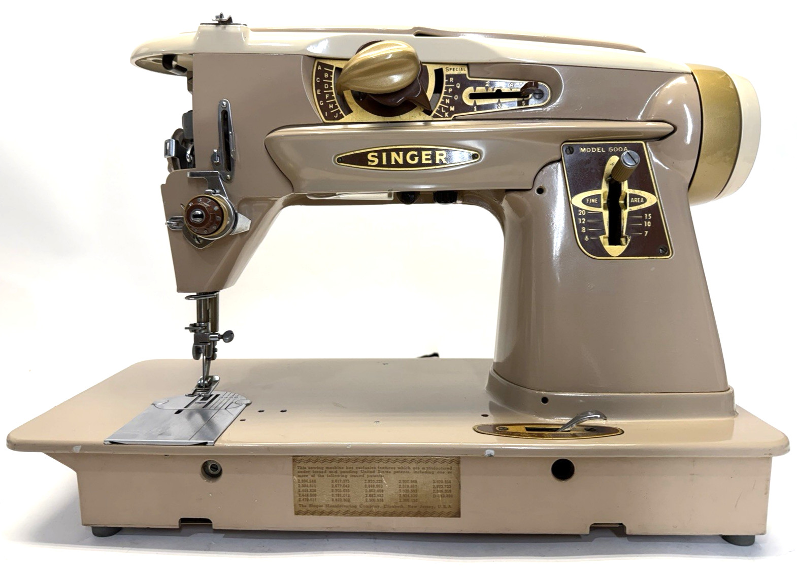 Vtg Singer Model 500A Slant-O-Matic Rocketeer Sewing Machine for Parts or Repair