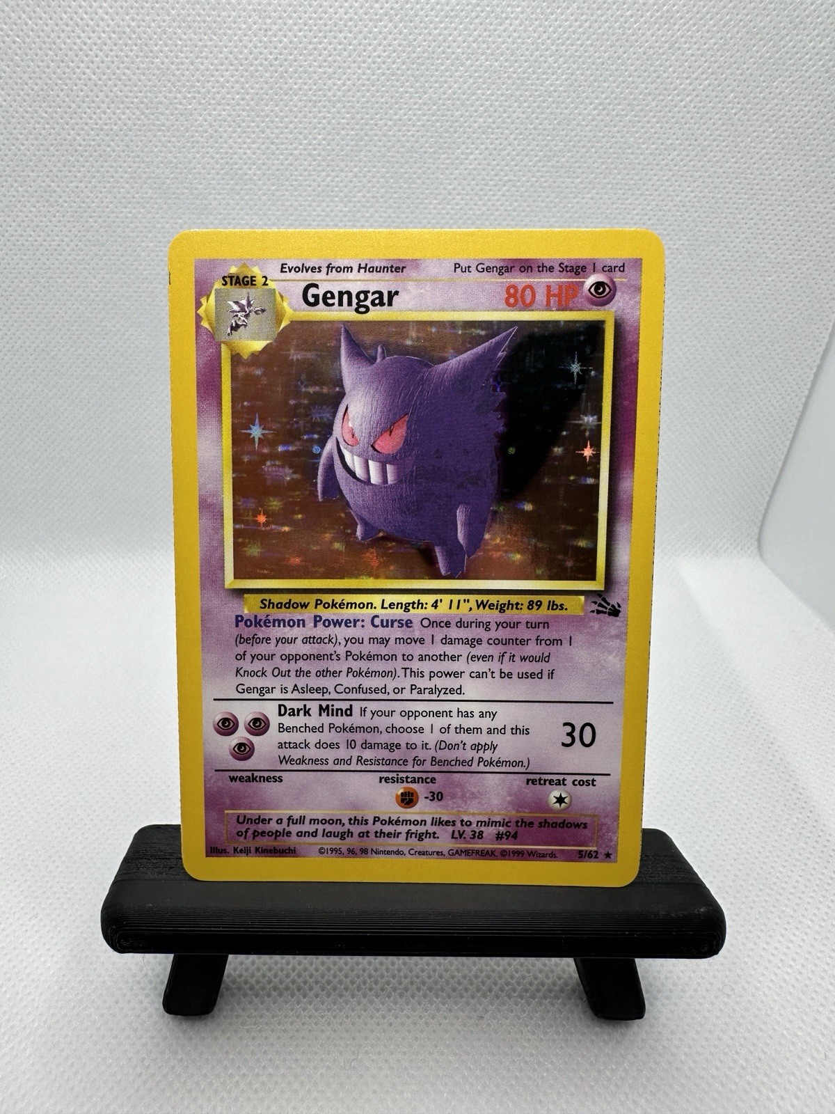 Gengar 5/62 Fossil Holo Rare Pokémon Card WOTC 1999 Vintage