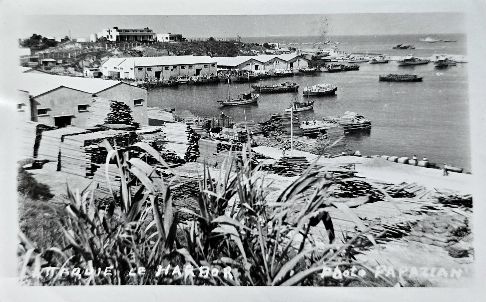 Latakia Syria Harbour 1957 real picture card pc cpa postcard