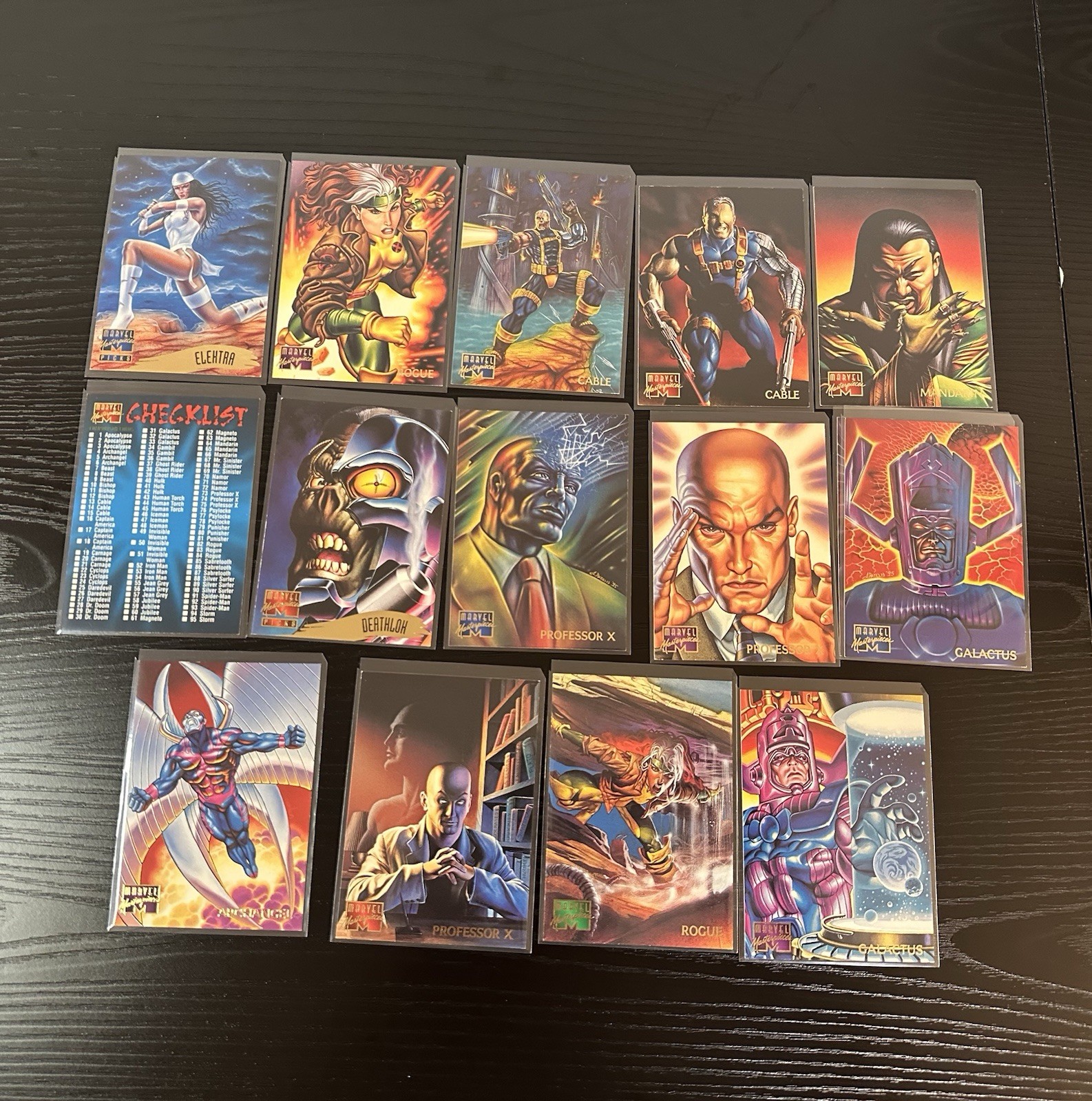 1995 Fleer Marvel Masterpieces 14 Card Lot Sleeved