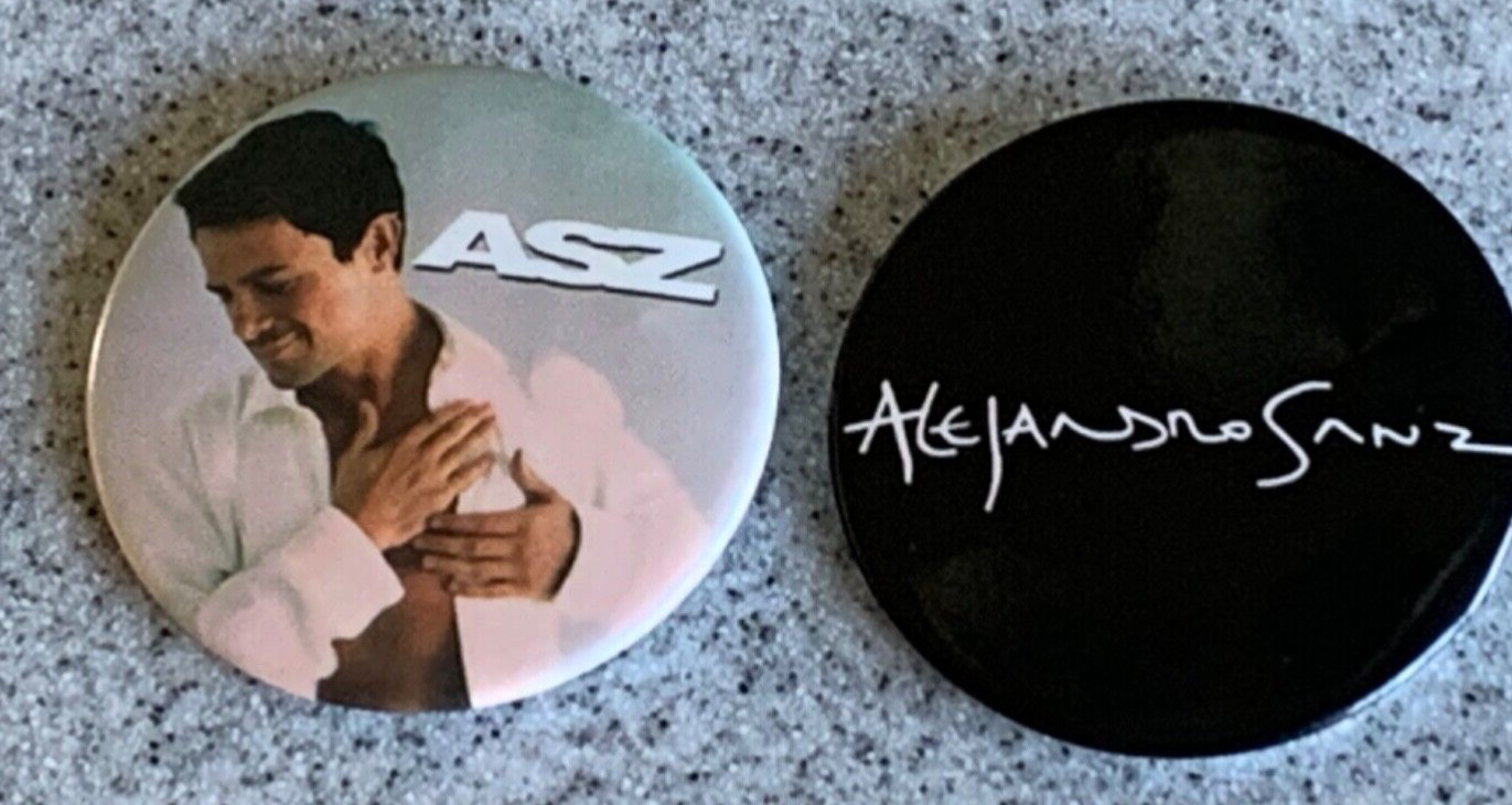 Alejandro Sanz ASZ Vintage 2004 tour pinback button set Rare