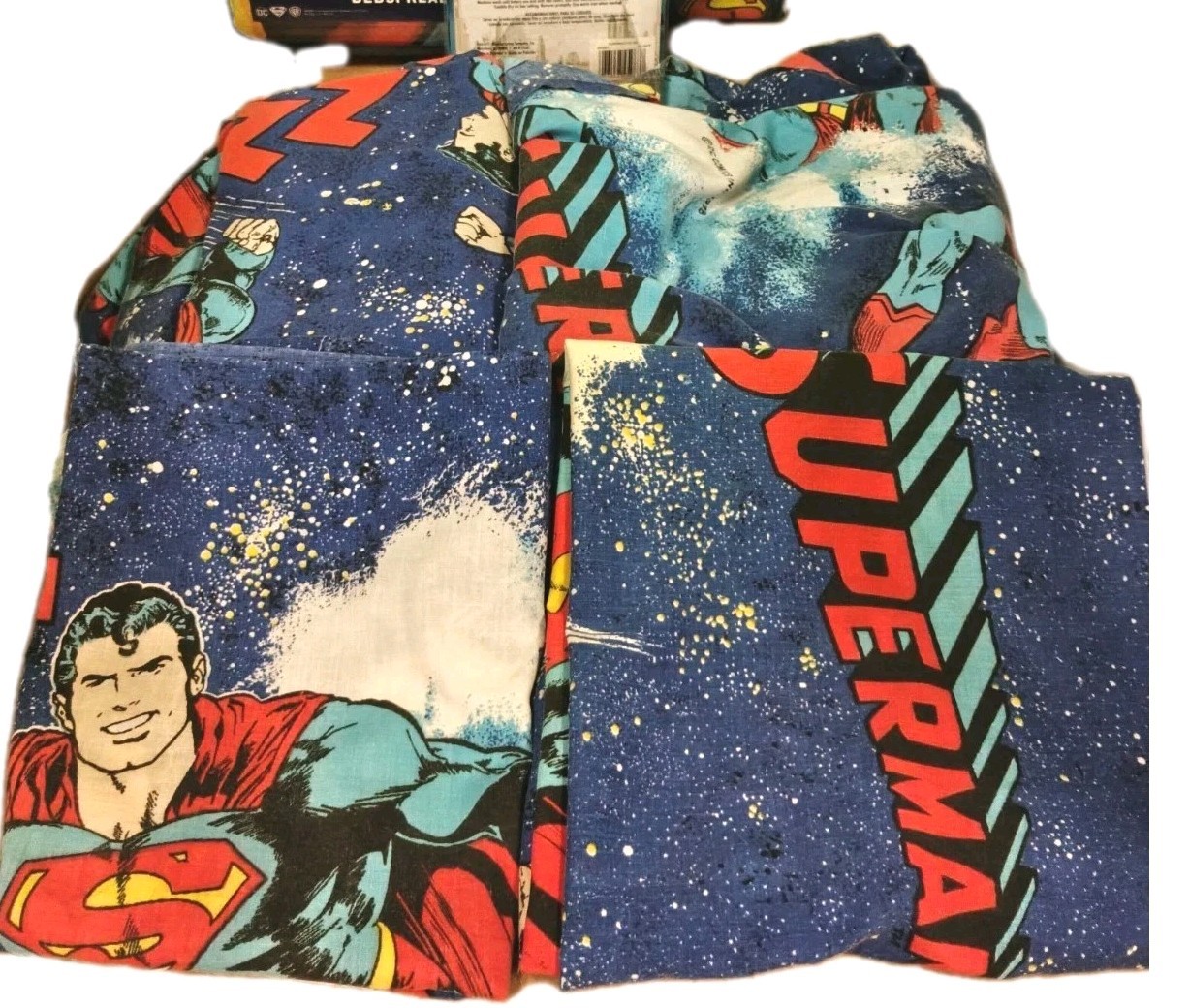 Vintage 1978 DC Comics Superman ZAP Twin Sheet Set Flat Fitted 2 Pillowcases