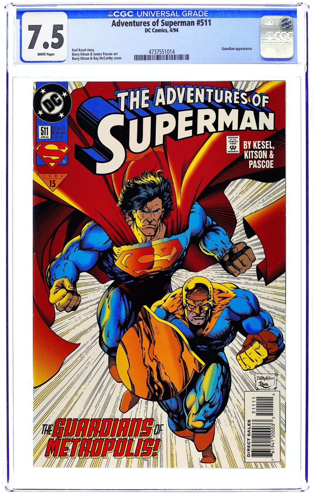 Adventures of Superman #511 - 1994 - CGC 7.5 - Barry Kitson & Ray McCarthy