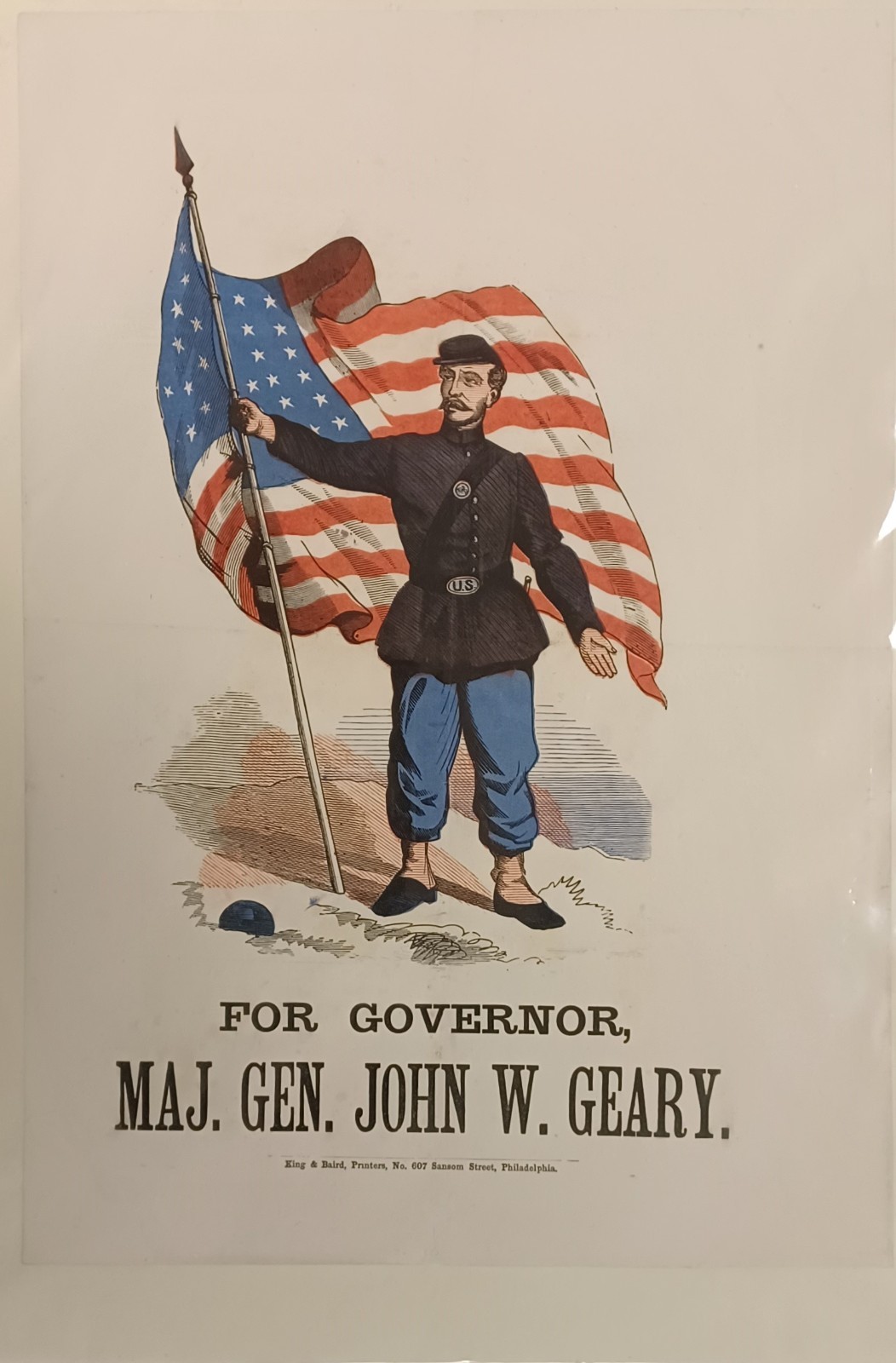 John Geary for PA Governor Color Campaign Poster 1866