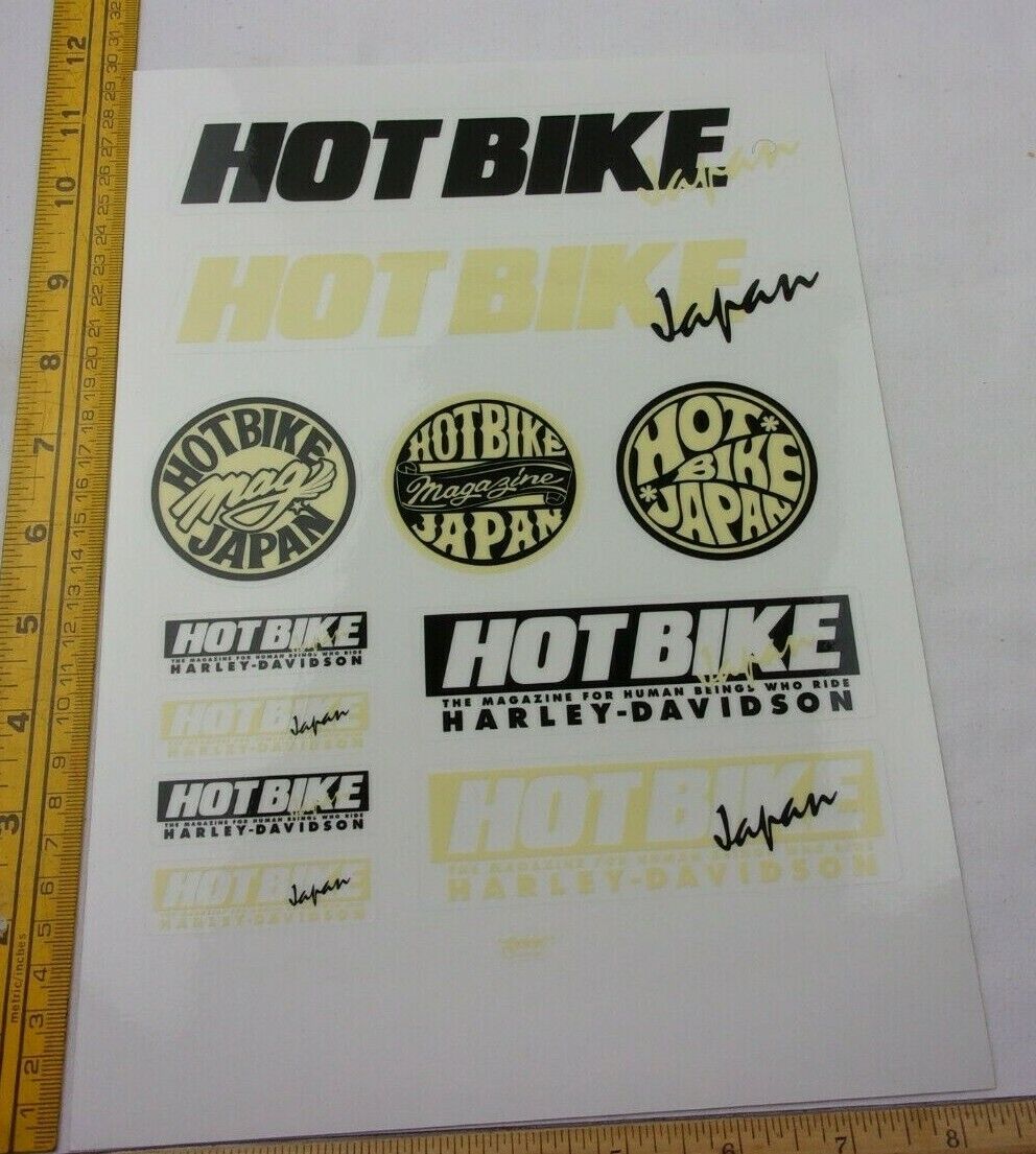 Hot Bike Harley Davidson Japan magazine sheet of promo stickers decals 1990s