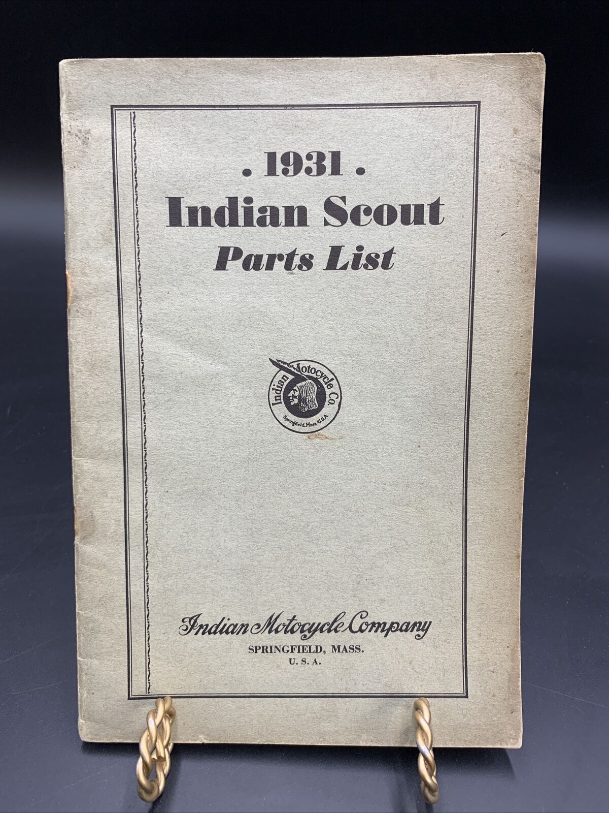 1931 Indian Motorcycle Parts List Catalog