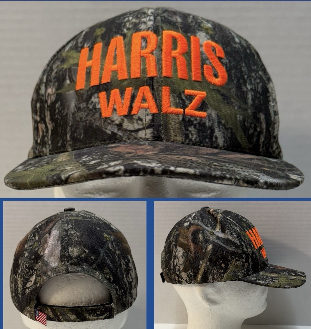 Official Harris Walz Camo Adjustable Ball Cap Hat History Election USA UnionMade