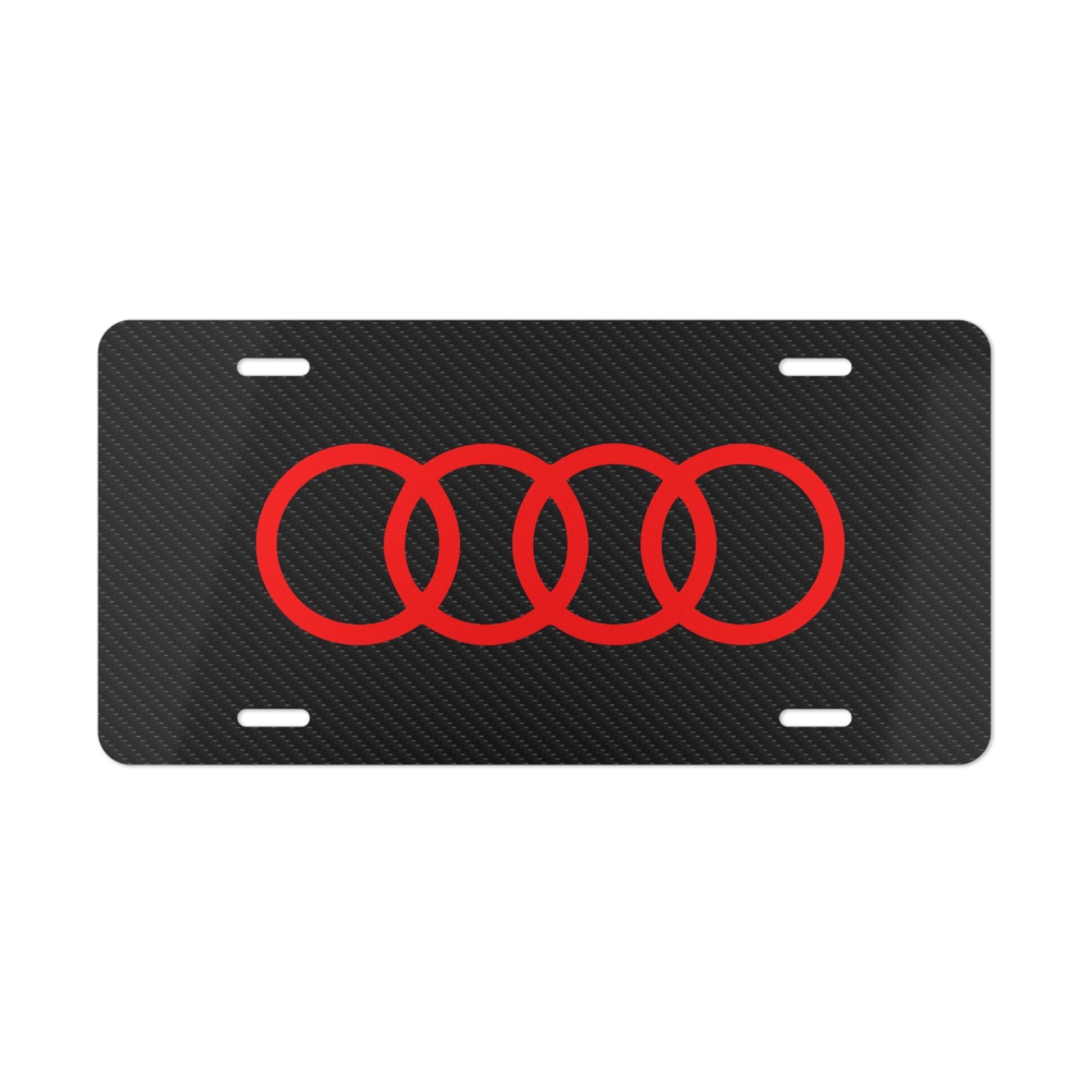 For Audi Red Rings TT A4 A6 S5 License Plate Auto Car Tag
