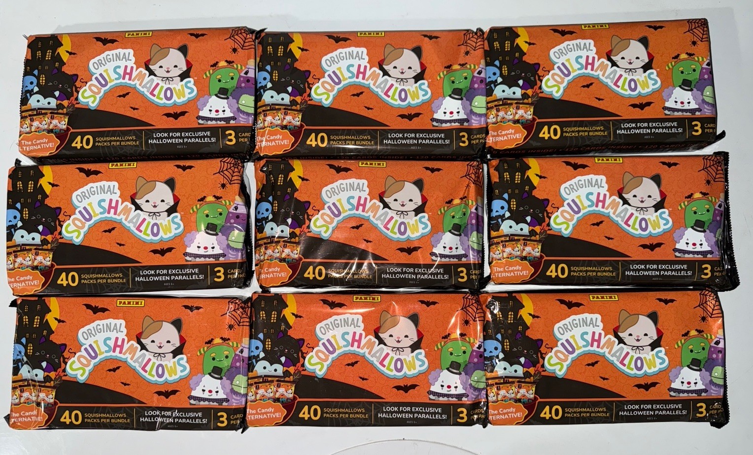 Lot (9) 2025 Squishmallows Halloween Treat Packs- 40 pks Per Bundle