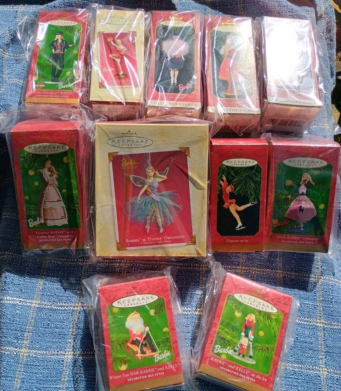 Lot 11 Vintage Hallmark Keepsake Ornaments Nostalgia Kelly Fairy Harley World 