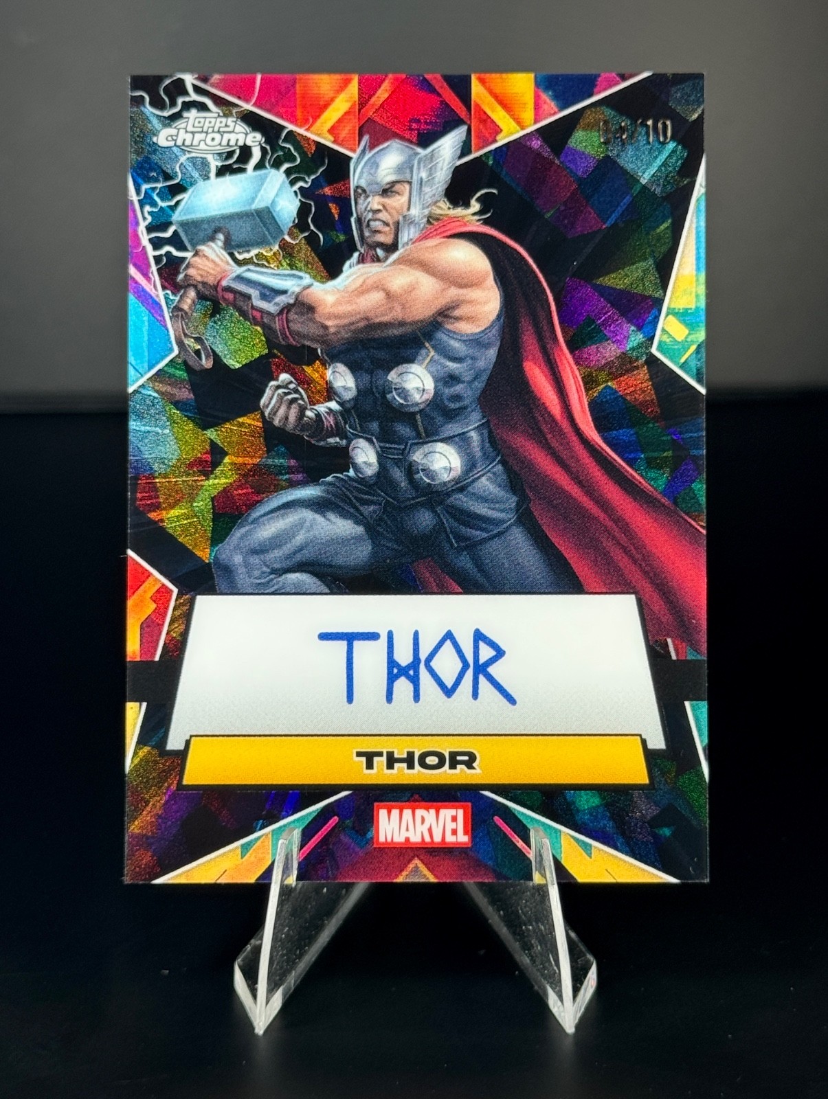 2025 Topps Chrome Marvel - Thor Facsimile Black Sapphire /10 Auto Avengers SSP