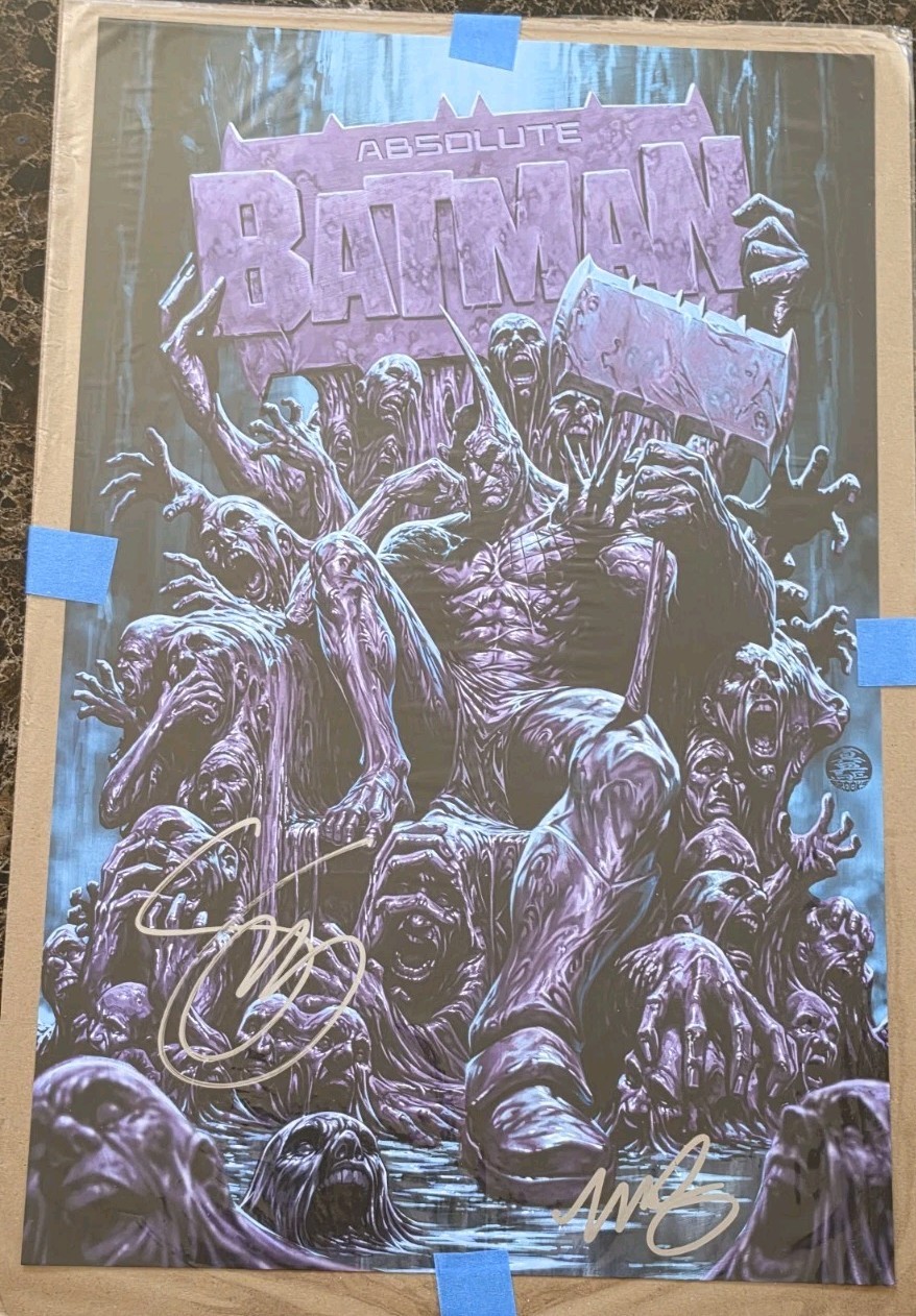 Absolute Batman 23 Mark Brooks Blue Art Print 2x Signed Scott Snyder Brooks