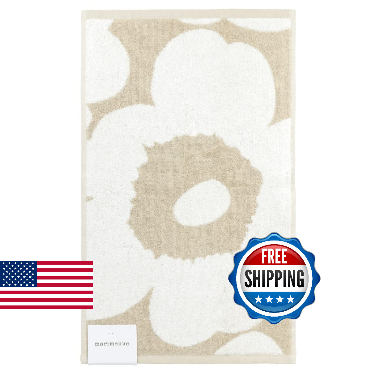 MARIMEKKO Unikko Terry Cotton Guest Towel (Beige) - Floral - 20\