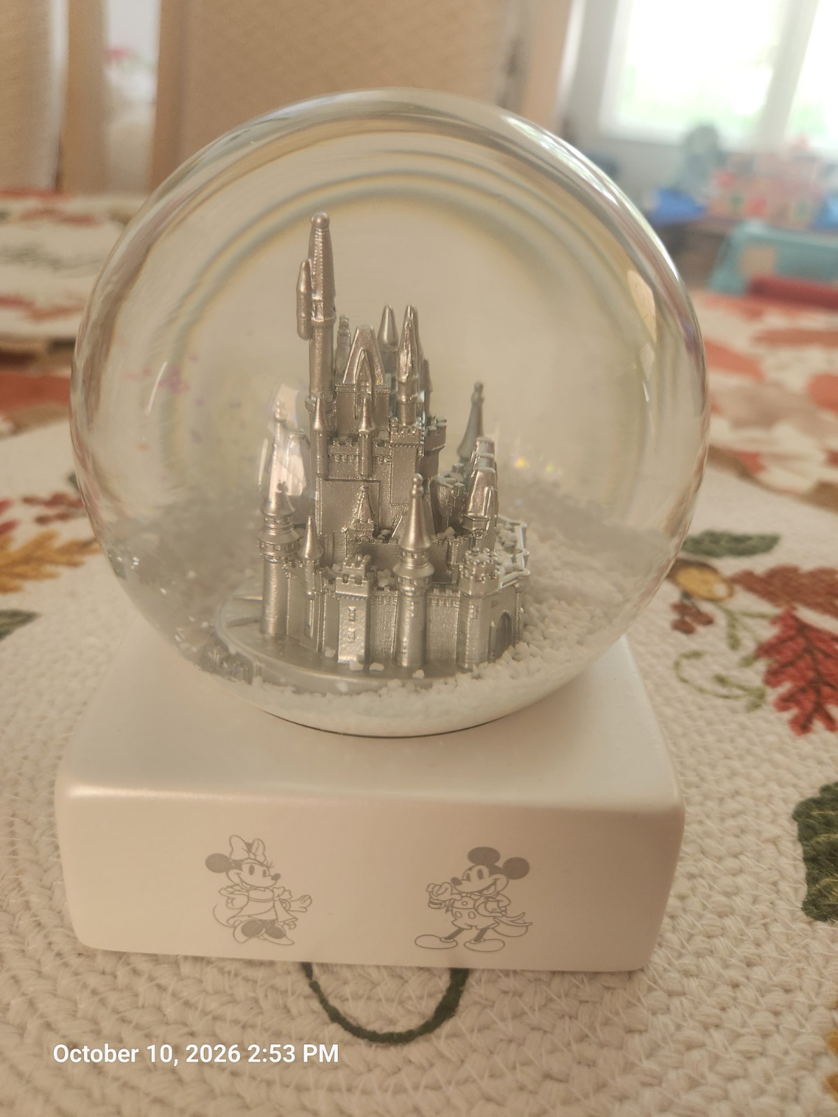 Disney 100th Anniversary Cinderella Castle Platinum Snow Globe 2023